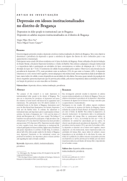 Depress&atilde;o em idosos institucionalizados no distrito de