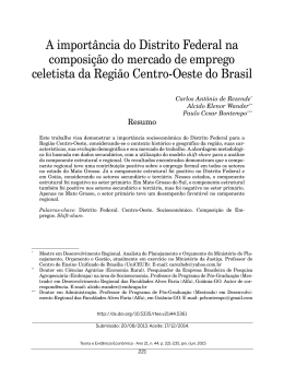 A import&acirc;ncia do Distrito Federal na composi&ccedil;&atilde;o do mercado de