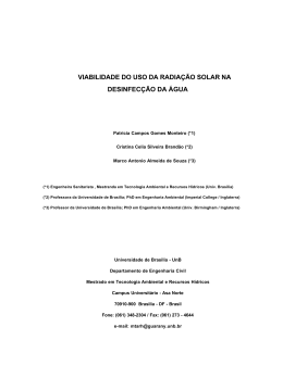 viabilidade do uso da radia&ccedil;&atilde;o solar na desinfec&ccedil;&atilde;o