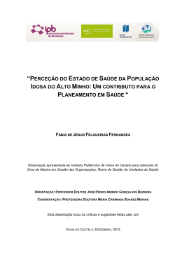 perceção do estado de saúde da população idosa do alto minho