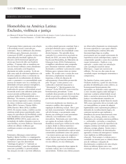 Homofobia na Am&eacute;rica Latina: Exclus&atilde;o, viol&ecirc;ncia e justi&ccedil;a