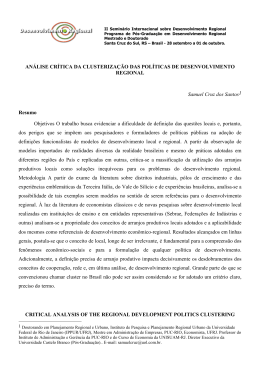 AN&Aacute;LISE CR&Iacute;TICA DA CLUSTERIZA&Ccedil;&Atilde;O DAS POL&Iacute;TICAS