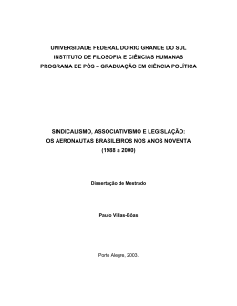 Sindicalismo, associativismo e legisla&ccedil;&atilde;o: os aeronautas brasileiros