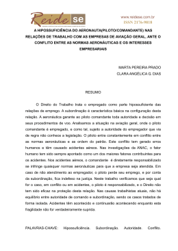 a hipossufici&ecirc;ncia do aeronauta(piloto/comandante)