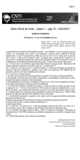 Diário Oficial da União – Seção 1 – pág. 43 – 04/03/2011