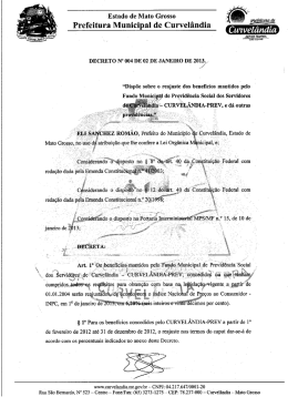 reajuste dos benef&iacute;cios mantidos pelo Fundo Municipal de