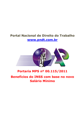 PNDT - Portaria MPS 115 - Portal Nacional do Direito do Trabalho