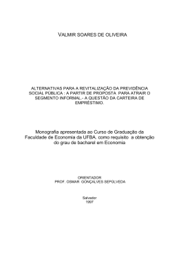 VALMIR SOARES DE OLIVEIRA Monografia apresentada
