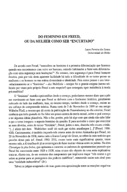DO FEMININO EM FREUD, OU DA MULHER COMO SER