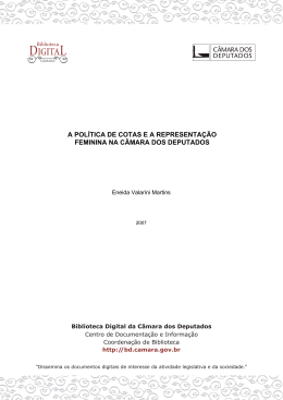 a pol&iacute;tica de cotas e a representa&ccedil;&atilde;o feminina na
