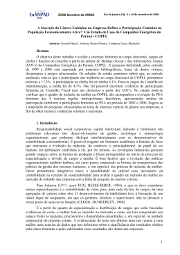 1 A Inser&ccedil;&atilde;o do G&ecirc;nero Feminino na Empresa Reflete a