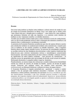 A HIST&Oacute;RIA DE UM CAMPO ACAD&Ecirc;MICO FEMININO NO BRASIL