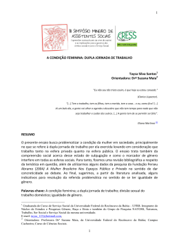 a condi&ccedil;&atilde;o feminina dupla jornada de trabalho - cress-mg