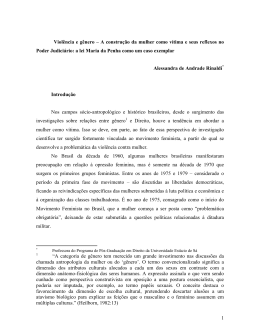 1 Viol&ecirc;ncia e g&ecirc;nero &ndash; A constru&ccedil;&atilde;o da mulher como v&iacute;tima e seus