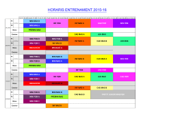 HORARIS ENTRENAMENT 2015-16