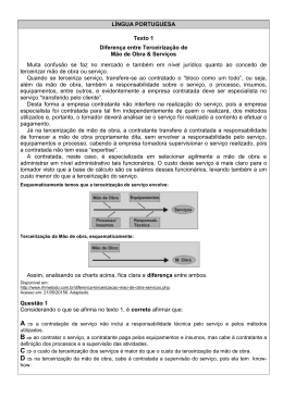 LÍNGUA PORTUGUESA Texto 1 Diferença entre
