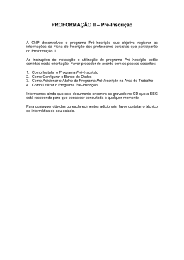 PROFORMAÇÃO II – Pré