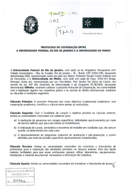 Protocolo de cooperaçºao entre a Universidade Federal do Rio de