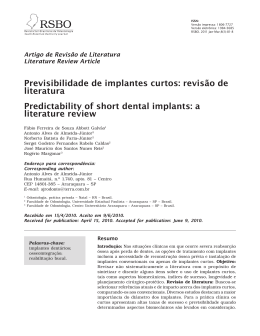 Previsibilidade de implantes curtos: revis&atilde;o de literatura