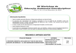 RESUMOS E ARTIGOS ACEITOS