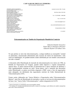 Telecomunica&ccedil;&otilde;es no &acirc;mbito da OMC