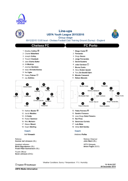 Line-ups Chelsea FC FC Porto