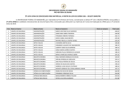 Lista UFMA 2 - SiSU 2010-2 - Universidade Federal do Maranh&atilde;o