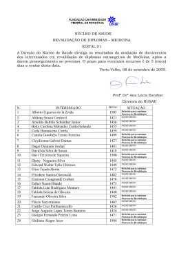 Edital 01 - Resultado da avalia&ccedil;&atilde;o de documentos