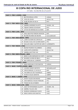 XI COPA RIO INTERNACIONAL DE JUDO