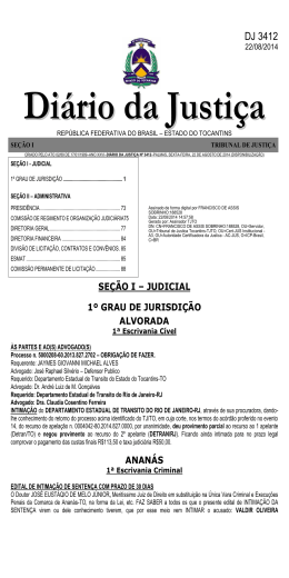 DJ 3412 - Tribunal de Justi&ccedil;a do Estado do Tocantins
