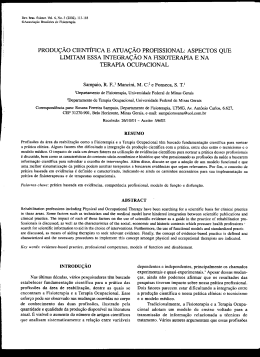 Producao cientifica e atuacao profissional &ndash; RBF 2002