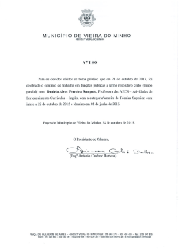 Celebracao de Contratos AEC&acute;S - C&acirc;mara Municipal de Vieira do