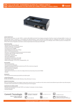 Ficha do MA-2200 - ACIONAMENTO VIA REDE 3X5, 2 SERIAIS E