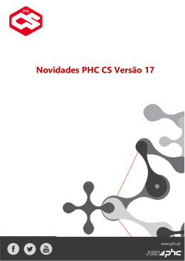 Novidades PHC CS Vers&atilde;o 17