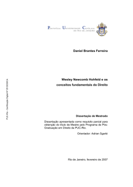 Daniel Brantes Ferreira Wesley Newcomb Hohfeld e os