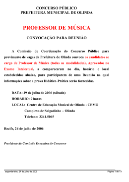 Professor de Música - Convocados 3ª fase