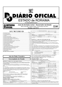 SUMÁRIO - Imprensa Oficial do Estado de Roraima