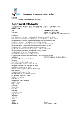 agenda de trabalho - Agrupamento de Escolas de S&atilde;o Pedro da Cova