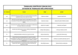 trabalhos científicos concan- não aprovados