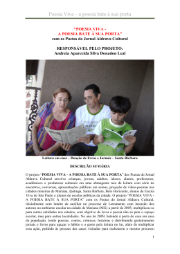 Poesia Viva &ndash; a poesia bate &agrave; sua porta