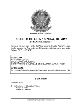 PROJETO DE LEI N.º 3.700-A, DE 2012
