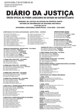 DI&Aacute;RIO DA JUSTI&Ccedil;A - Tribunal de Justi&ccedil;a do Esp&iacute;rito Santo