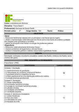 Ementas Licenciatura/ementário das componentes curriculares do