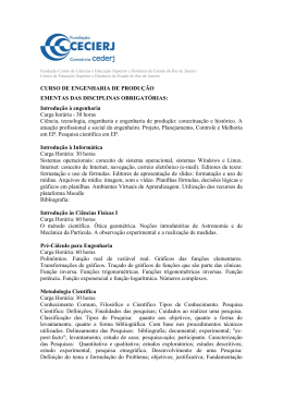 Ementas das disciplinas &ndash; Engenharia de Produ&ccedil;&atilde;o