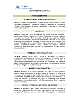 EMENTAS ENGENHARIA CIVIL PRIMEIRO SEMESTRE