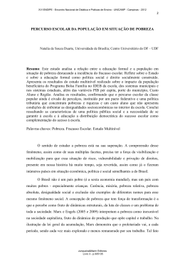 percurso escolar da população em situação de pobreza