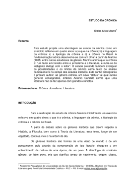 ESTUDO DA CR&Ocirc;NICA Eloisa Silva Moura1 Resumo Este estudo