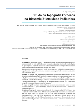 Estudo da Topografia Corneana na Trissomia 21 em Idade