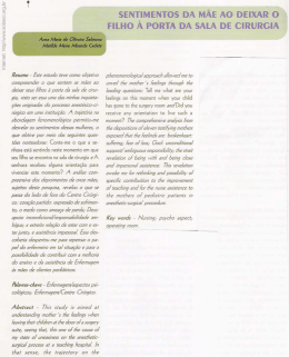 Resumo - Este estudo teve como objetivo compreender o