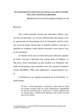 Este estudo pretende mostrar que indiv&iacute;duos adultos, mes